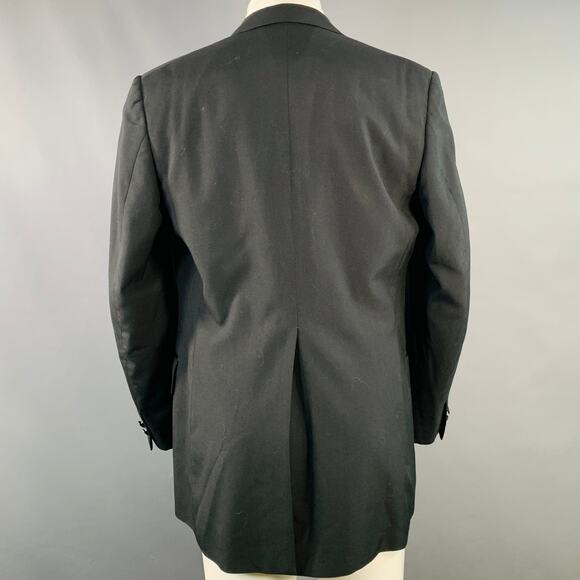 SAKS FIFTH AVENUE Size 40 Long Black Wool Peak Lapel Tuxedo - Picture 4 of 8